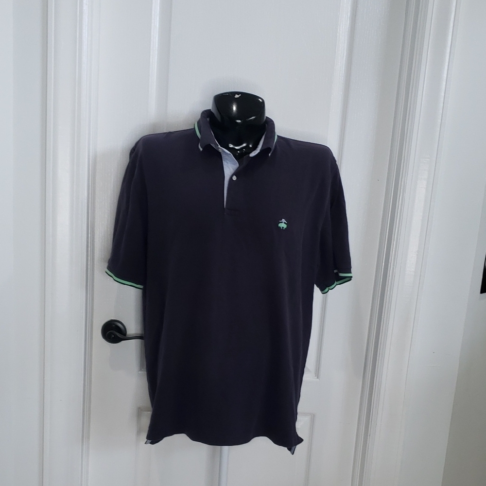 Brooks Brothers Blue and Green Polo Shirt Classic Style Size XL